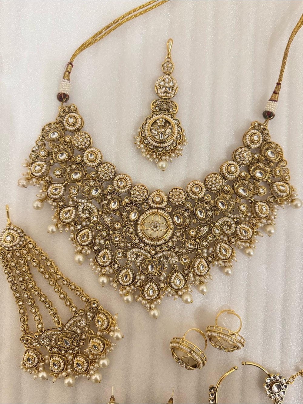 Golden kundan bridal necklace